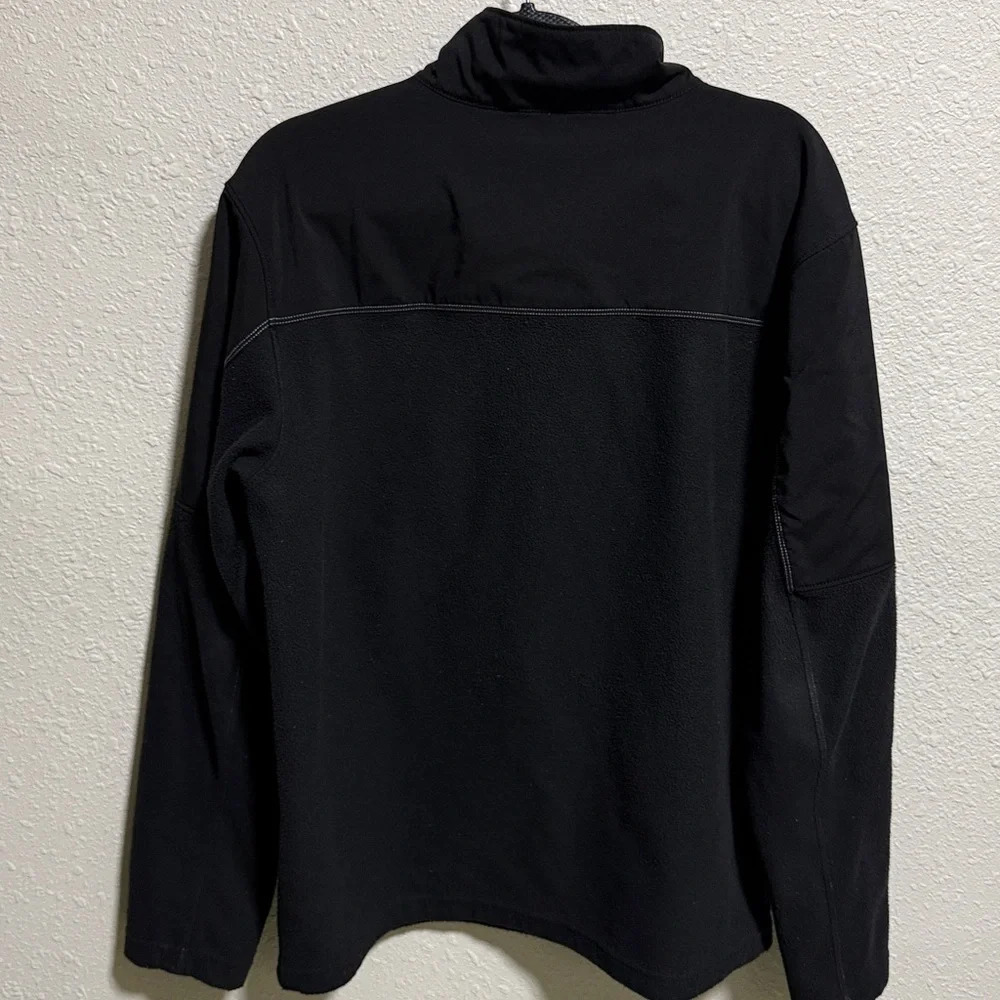 The North Face Mens Black Quarter Zip Fleece Pullover Jacket Medium Chest Pocket
